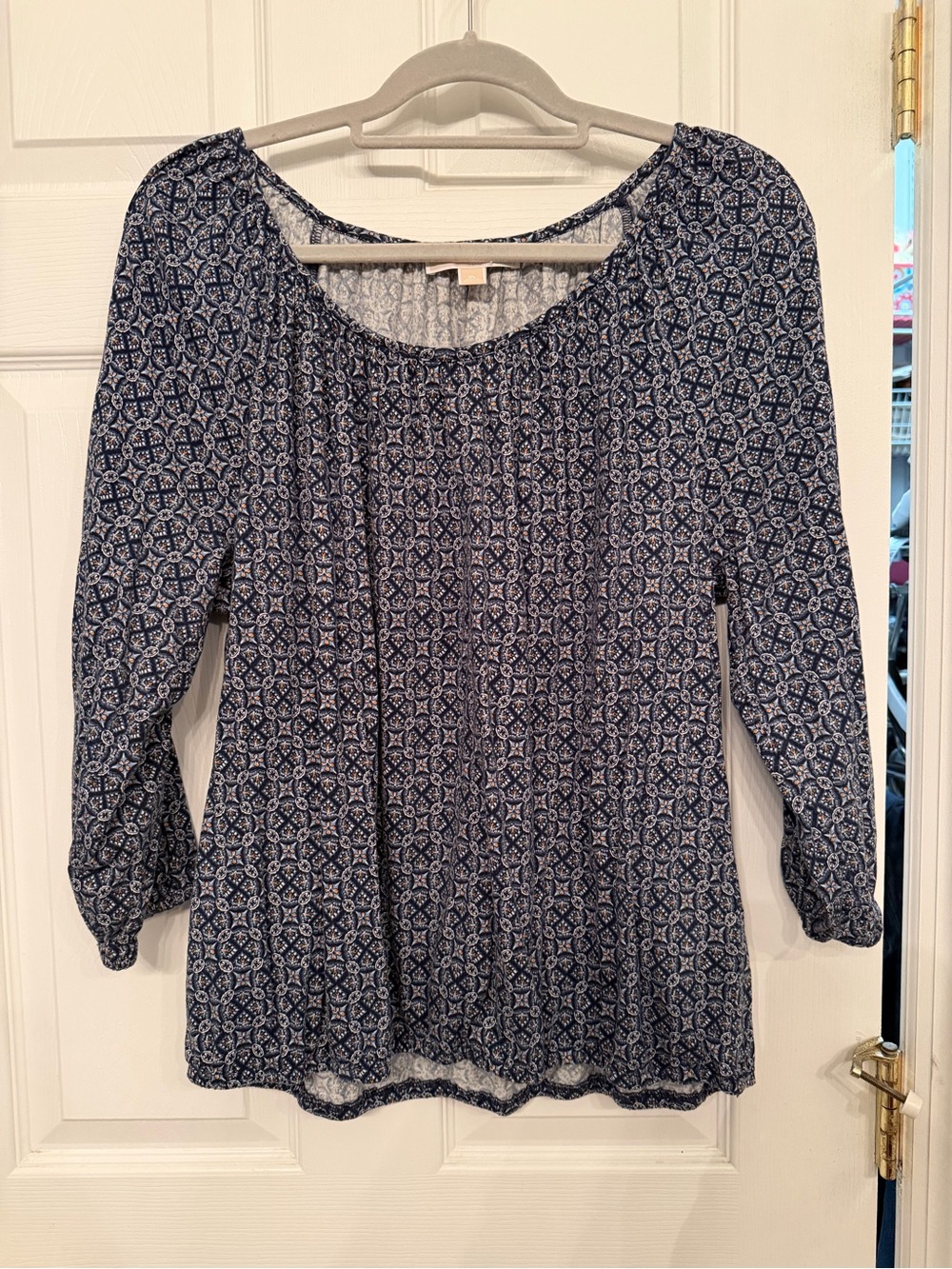 MICHAEL Michael Kors Navy Printed Tunic Blouse
